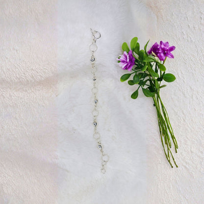 Pulsera Círculos con Corazones de Plata