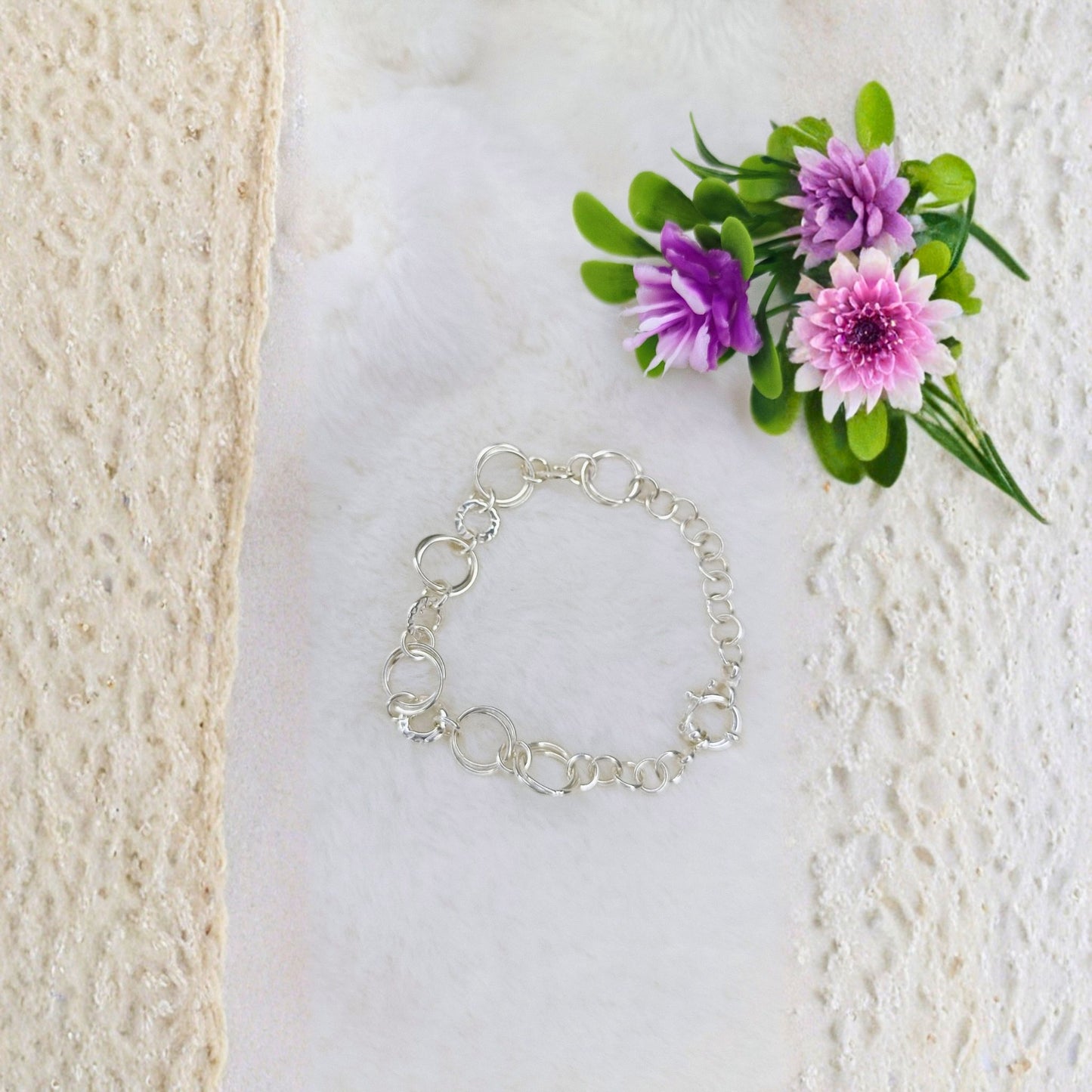 Pulsera Círculos Entrelazados en Plata