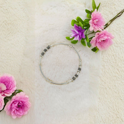 Puñera Bangle Texturizado en Plata