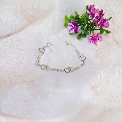 Pulsera Corazones Entrelazados en Plata