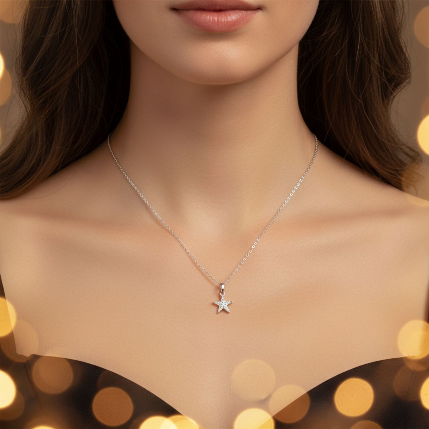 Collar Estrella Radiante en Plata