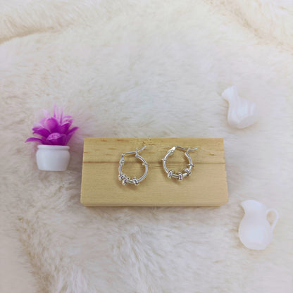 Argollas con Bolitas en Plata