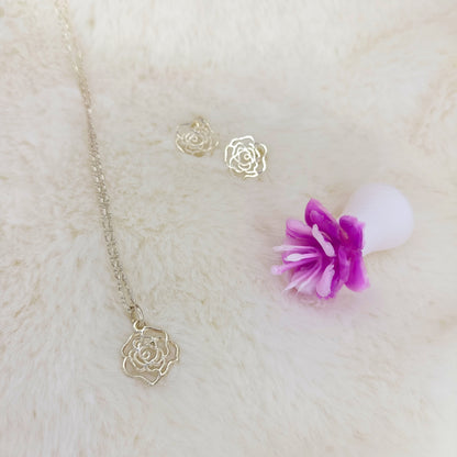 Collar + arete de Rosa