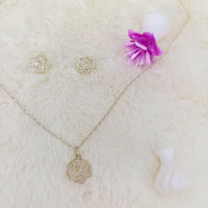 Collar + arete de Rosa