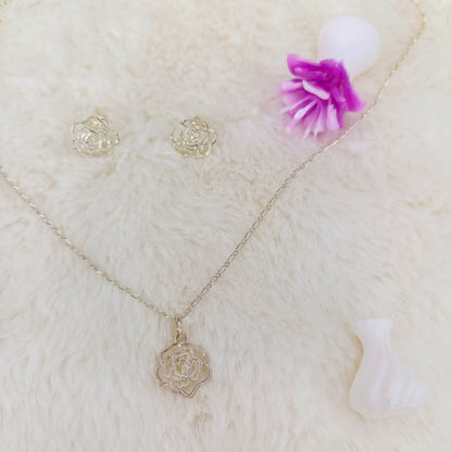 Collar + arete de Rosa